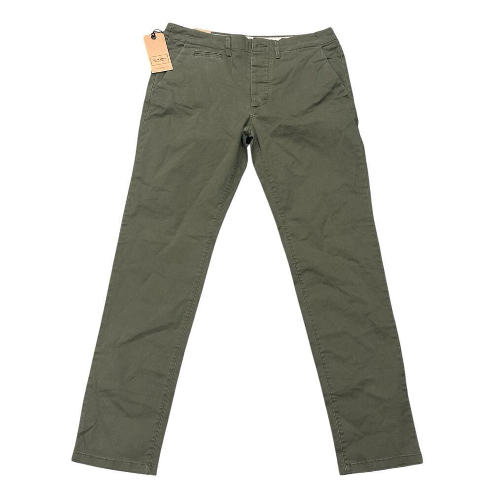 Jack & Jones Men's SLIM FIT MARCO ENZO OLIVE NIGHT Chino Tapered Pants W31 x L32